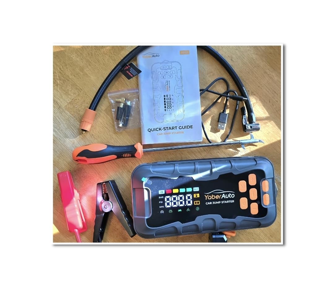 YaberAuto 16-in-1 Jump Starter with Air Compressor 8000A 160PSI, Tool Kits customer photo 2