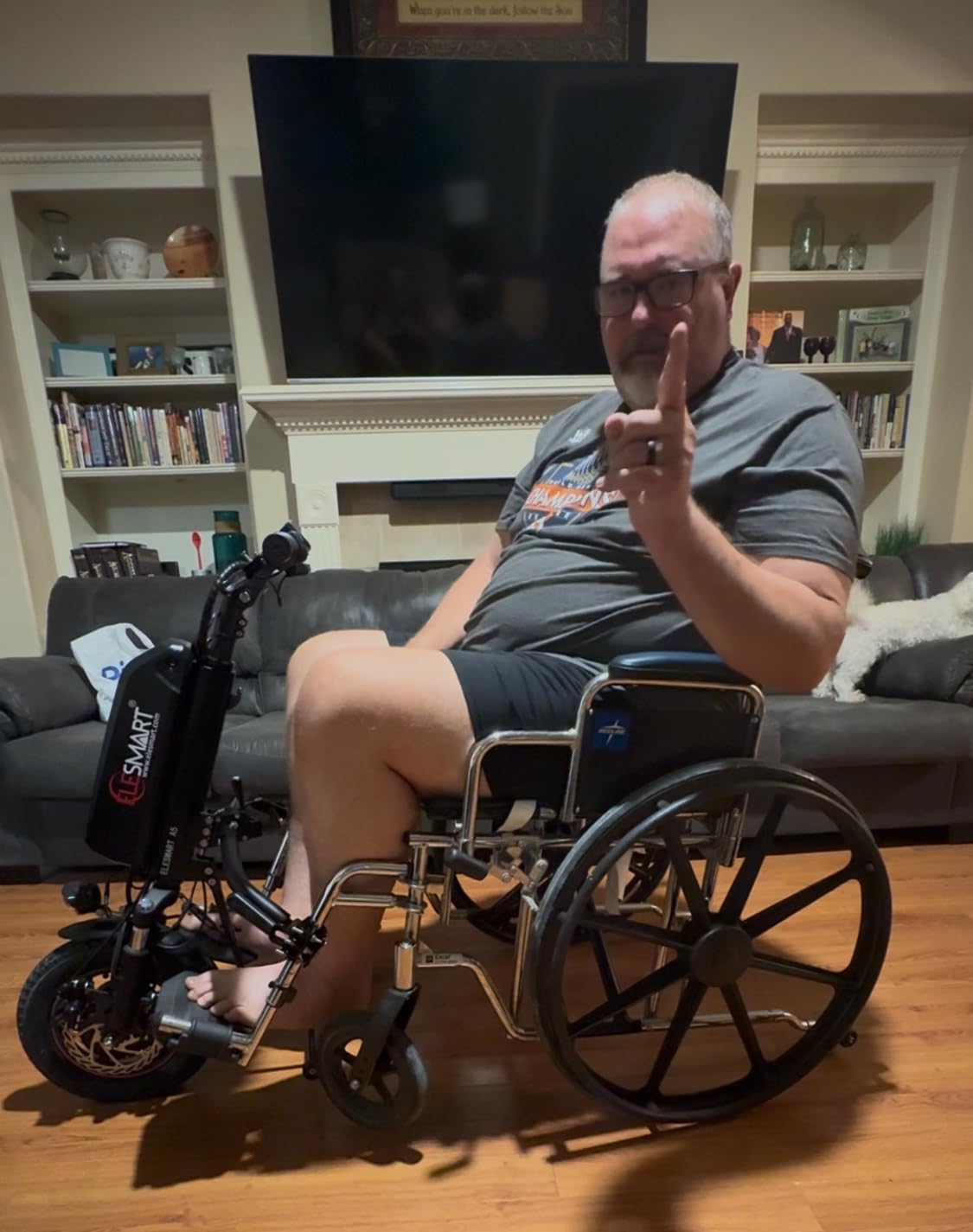 A5 Electric Handcycle Wheelchair Power Attachment, 7.8 Ah, Black customer photo 1