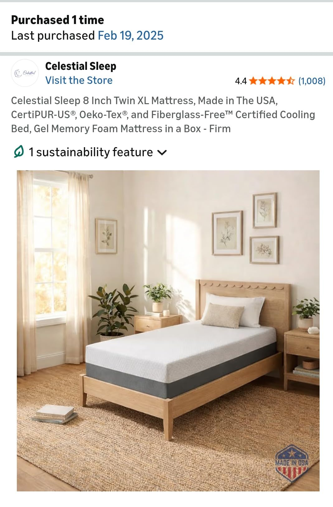 Celestial Sleep 8 Inch RV Short Queen Mattress, Made in The USA, CertiPUR-US®, Oeko-Tex®, and Fiberglass-Free™ Certified Cooling Memory Foam Camper Bed - Firm customer photo 1