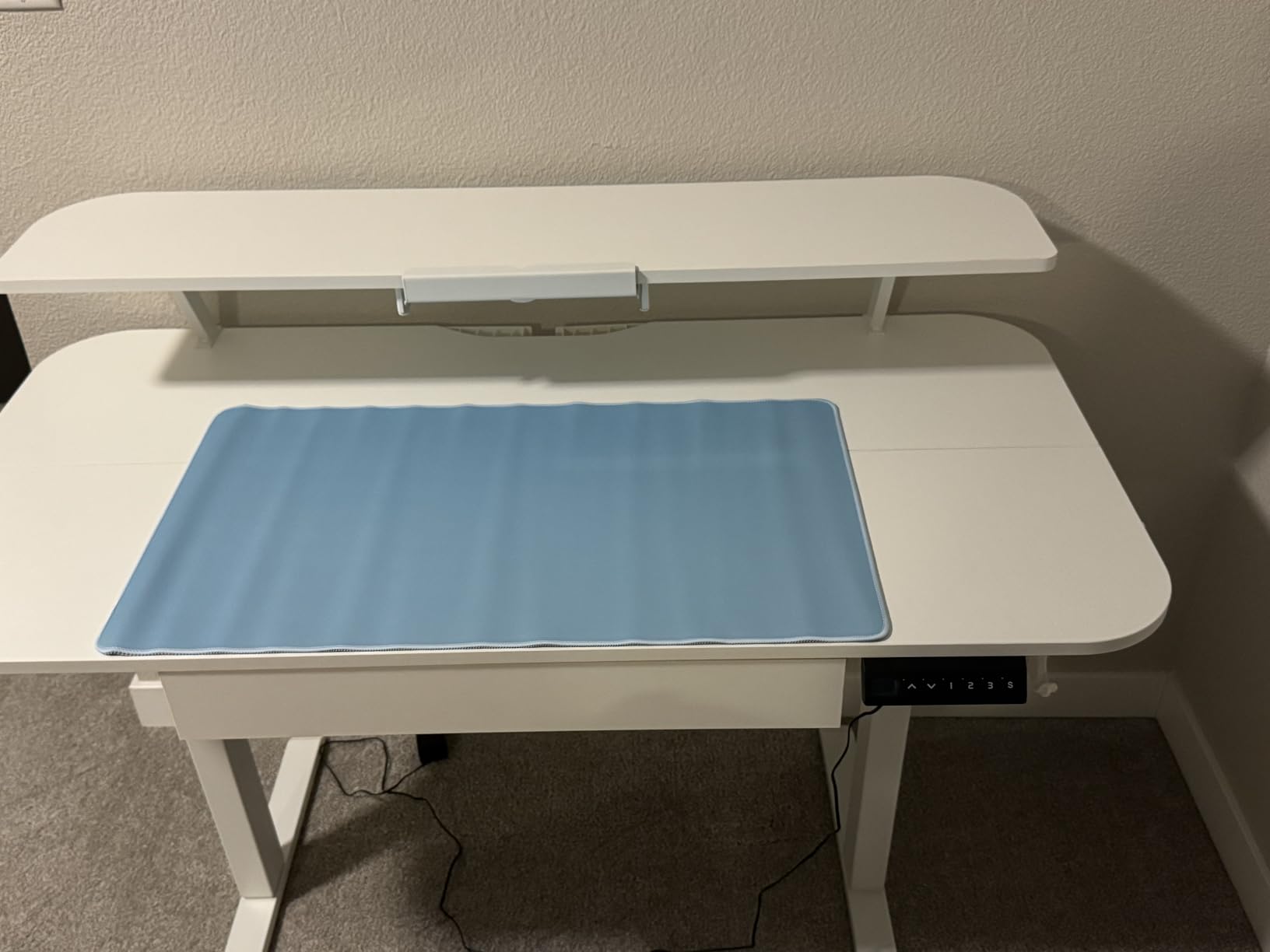 COMHOMA Electric Standing Desk with Drawers, 48 x 24'' Sit Stand up Desk with Monitor Stand, Laptop Stand, Height Adjustable Ergonomic Home Office Computer Desk with Memory Preset Controller customer photo 1