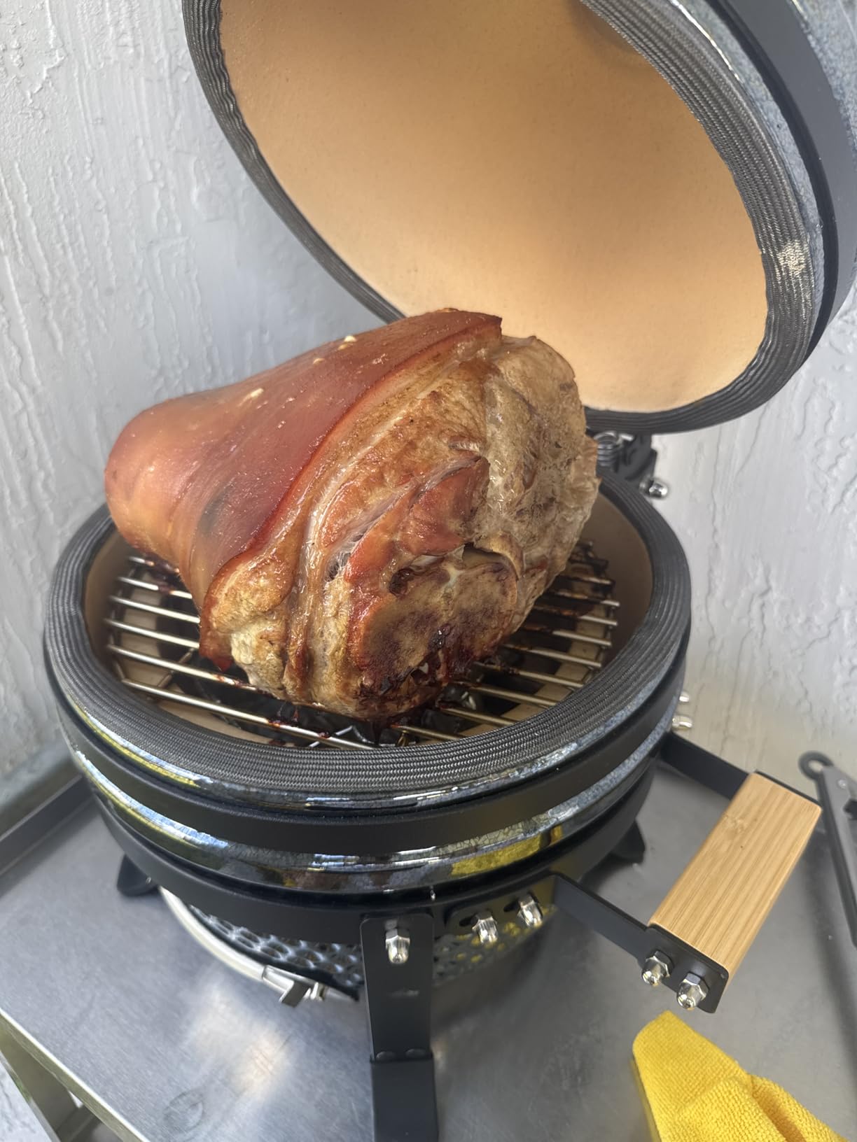 London Sunshine 13-Inch Ceramic Kamado Grill, Waterproof Vent Cap, Orange customer photo 1