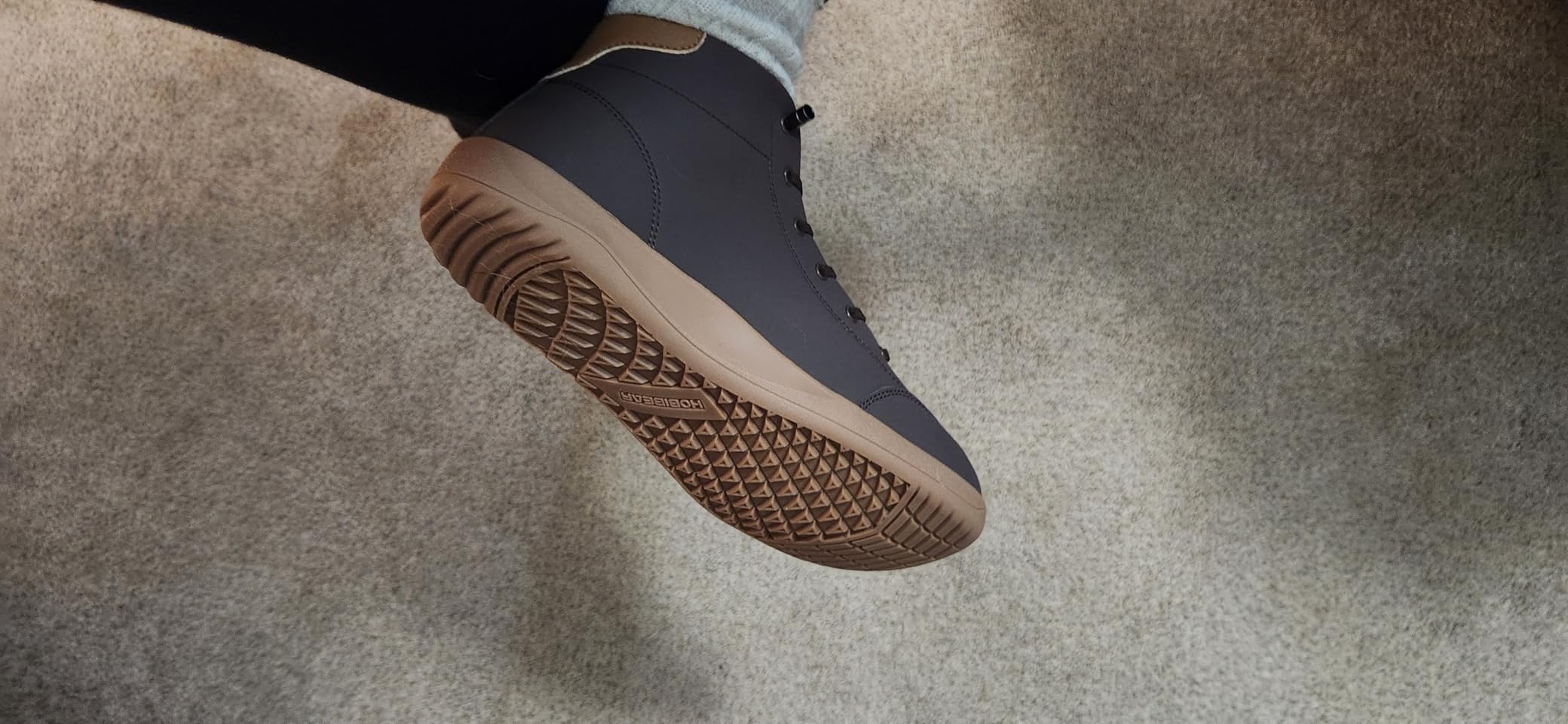 HOBIBEAR Leather Barefoot Boots Zero-Drop Wide Width Minimalist Shoes Unisex Mid Top Walking Boots customer photo 2