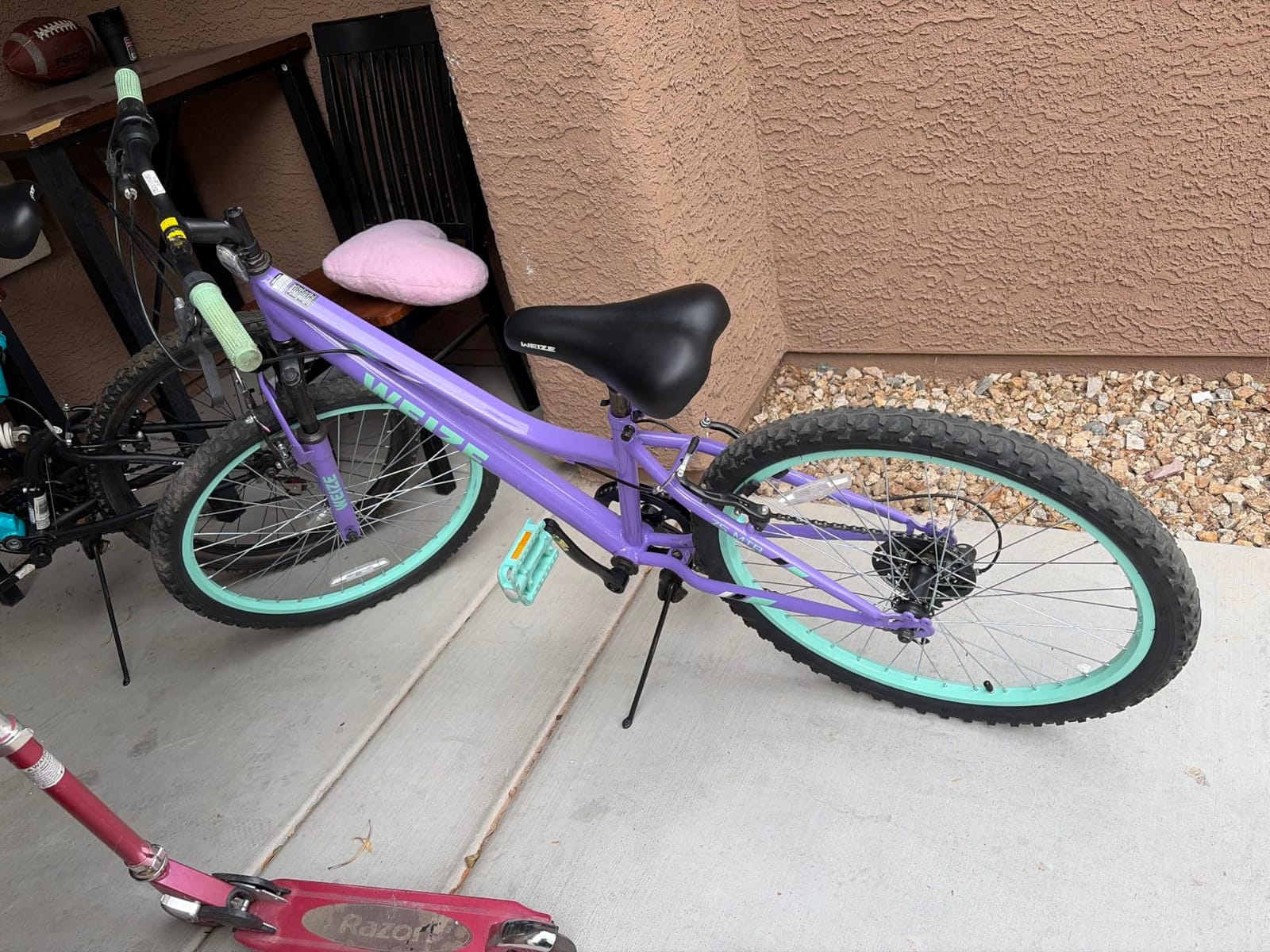 WEIZE 20 24 Inch Kid Mountain Bike, Kid Bike for Girls Kid Bicycle with Front Suspension Fork, Adjustable Seat Height, High-Carbon Steel Frame, Ideal for Girl Adventurers, Multiple Color customer photo 1
