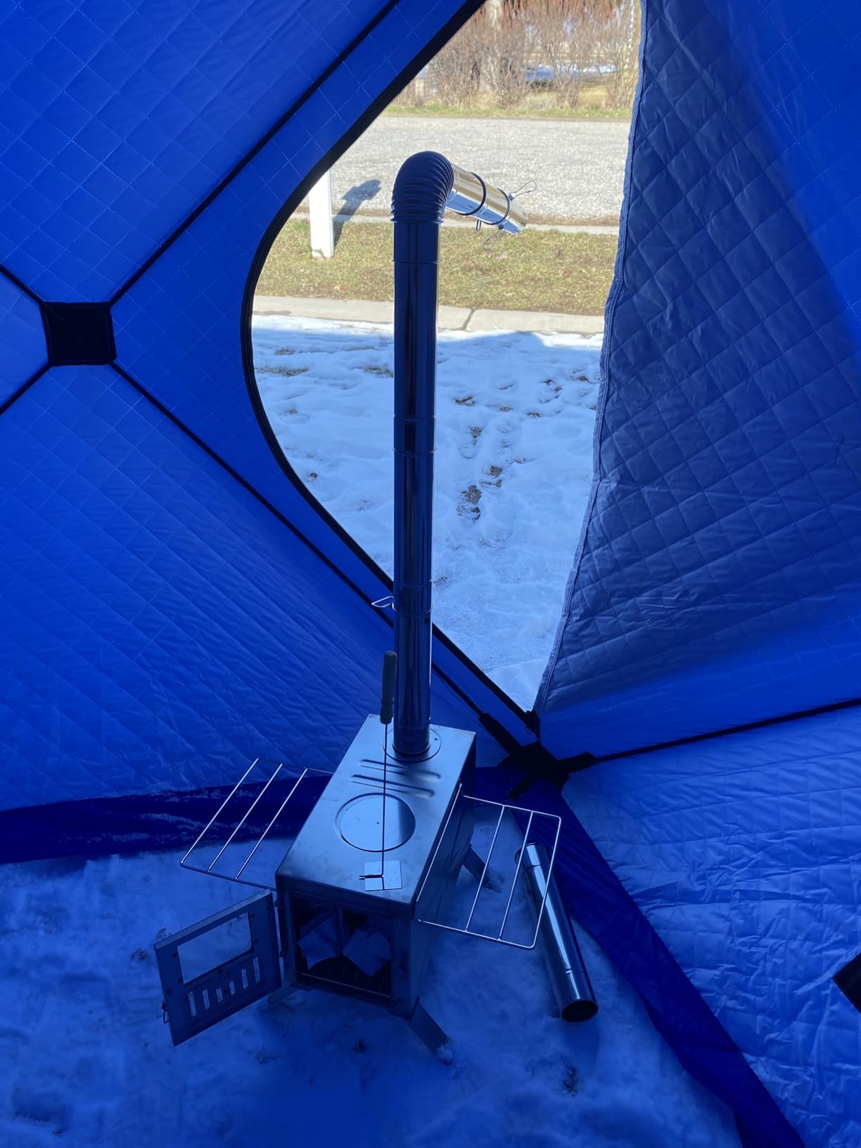 Garvee Insulated Pop-Up Ice Fishing Tent, 6-8 Person Portable Hub-Style Tent, Windproof Thermal Shanty with Hub Design, 420D 3-Layer Fabric for Winter Fishing customer photo 1