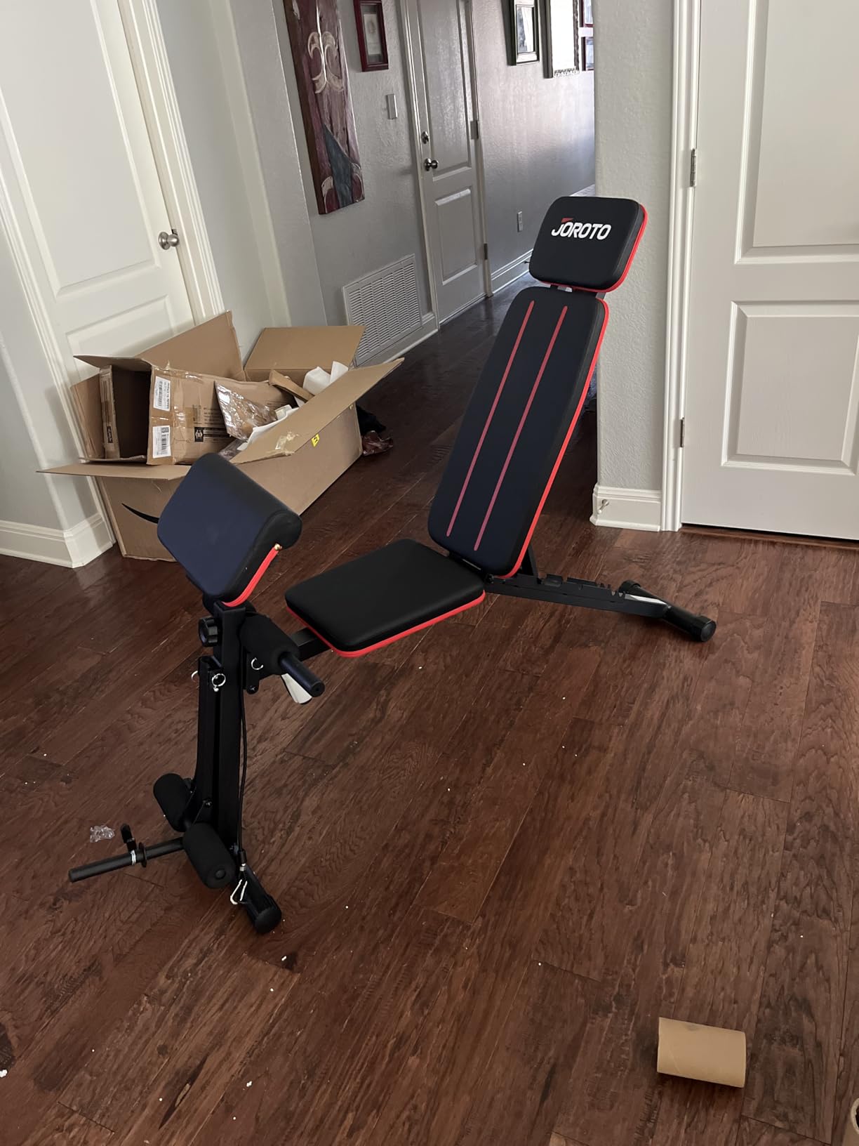 JOROTO Adjustable Weight Bench, Leg & Back Extension, Preacher Curl Bench customer photo 2