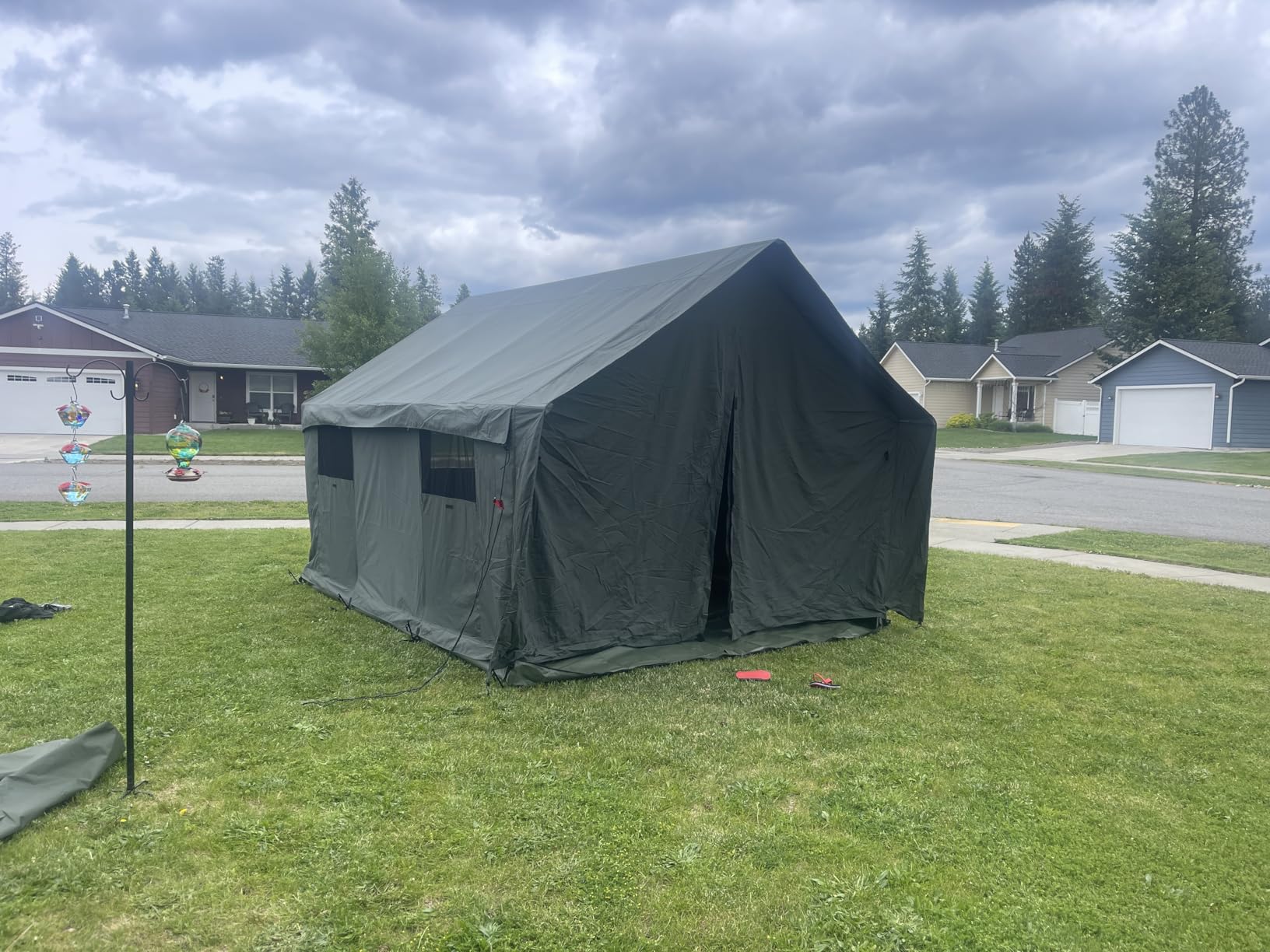 Cotton Canvas Wall Tent w/Steel Frame PVC Floor Rainfly customer photo 2