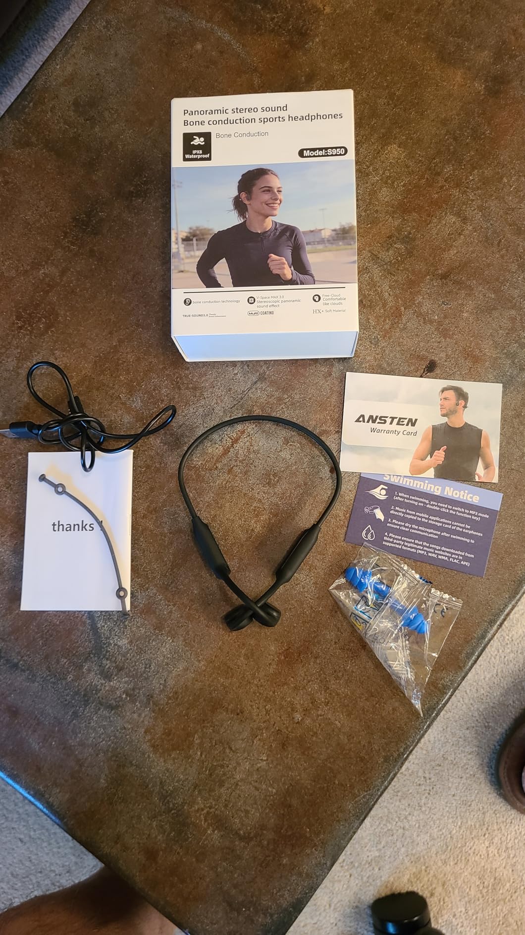 ANSTEN Swimming Headphones Bluetooth 6.0 Bone Conduction Headphones IPX8 customer photo 1