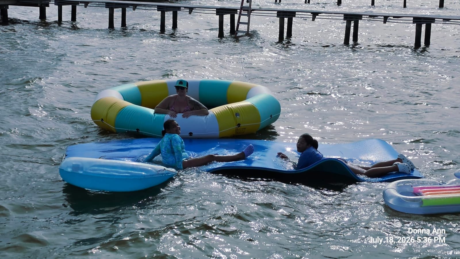 COOLWAVE 10/12/15FT Inflatable Water Trampoline for Lake with Pump customer photo 1
