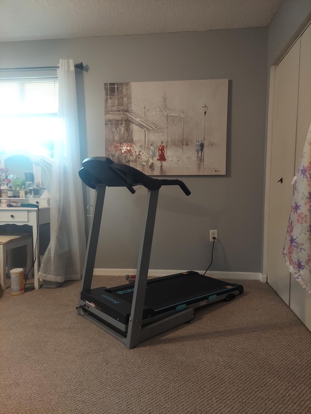 BORGUSI Auto Incline Treadmill, 3.5HP Folding Running Machine for Home customer photo 1