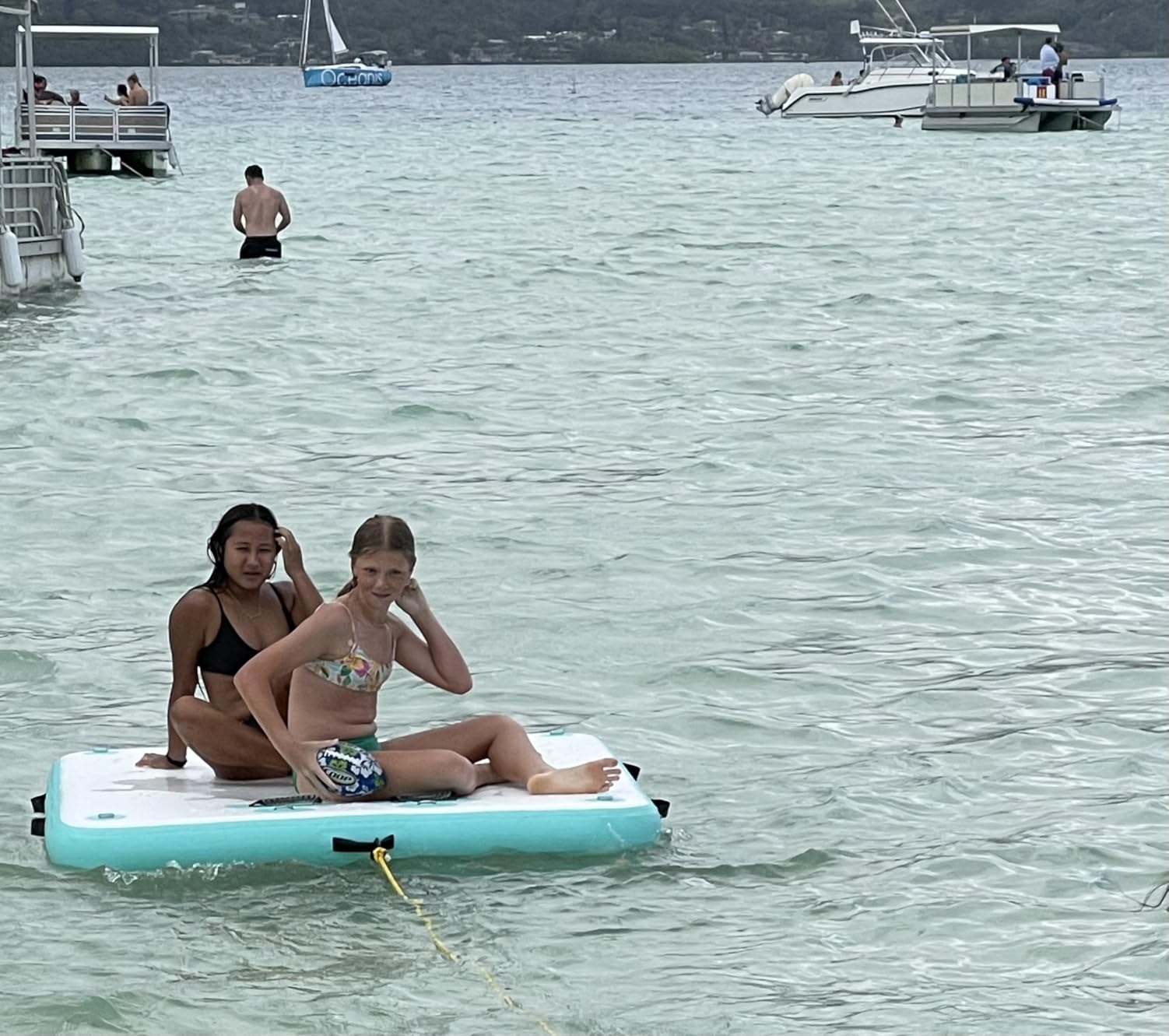 5ft/6ft/8ft/10ft Floating Dock Water Platform, Multi-People Inflatable Floating Mat customer photo 1