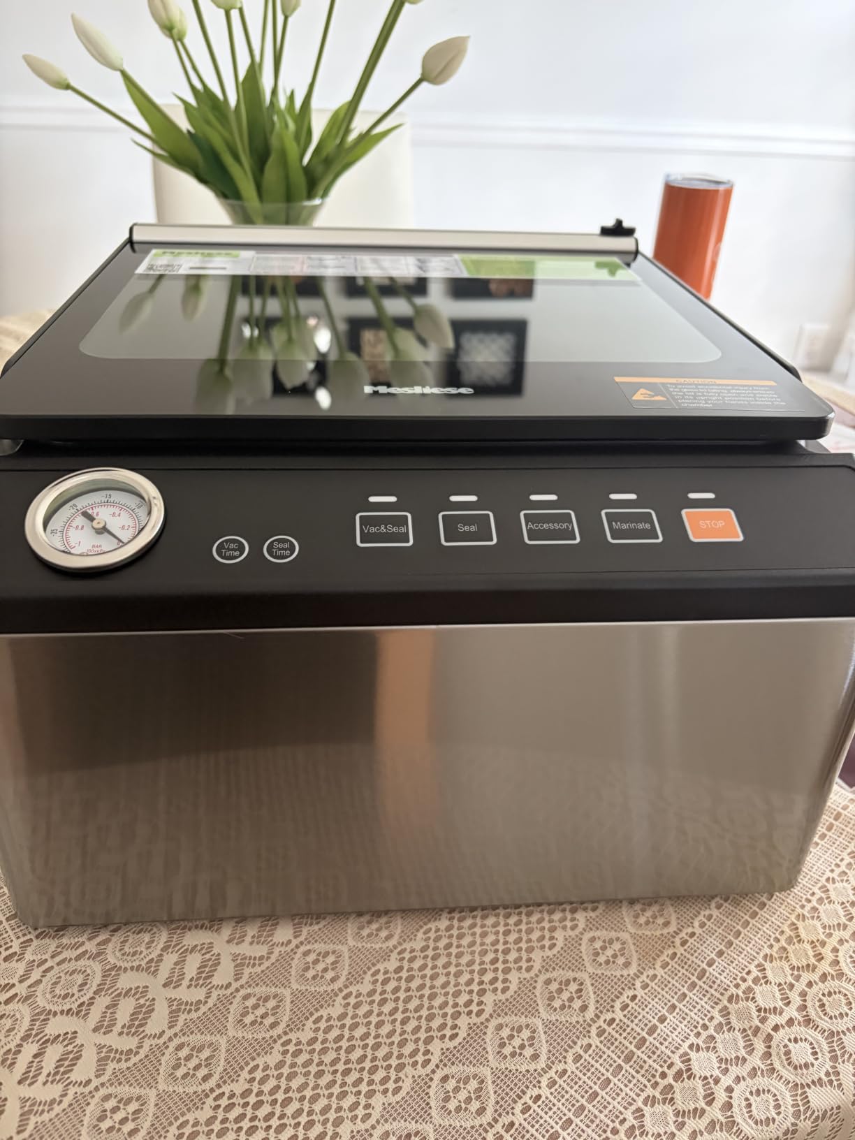 Mesliese 100kPa Chamber Vacuum Sealer for Dry Wet Soupy Foods & Sous Vide, 6L Food Sealer with 11.3