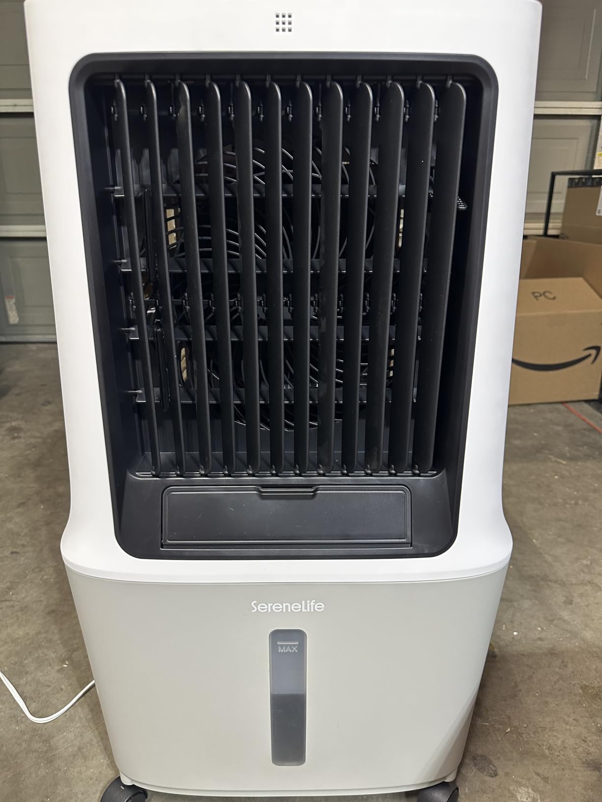 SereneLife Portable Air Cooler with 3200 CFM Power - High-Performance Evaporative Swamp Cooler for Indoor & Outdoor Spaces, 50 L Tank, 60° Oscillation, 12-Hour Timer, Wi-Fi & Remote Control (Black) customer photo 2