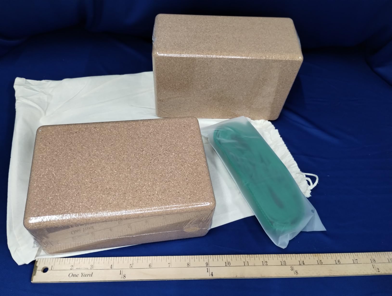 Rocalt Natural Cork Yoga Blocks 2 Pack with Strap and Storage Bag | 9
