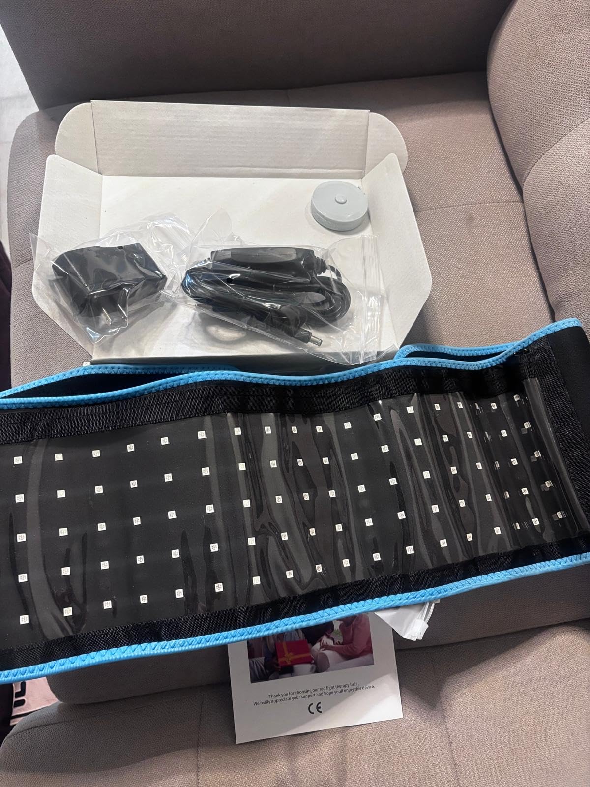 Red Light Therapy Belt with 132 LEDs 3-in-1 Chips 940nm 850nm 660nm(Corded) customer photo 2