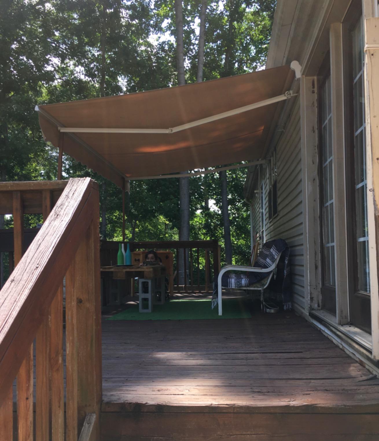 Aoxun 15x10FT Motorized Retractable Awning with Remote Control Manual Crank customer photo 1