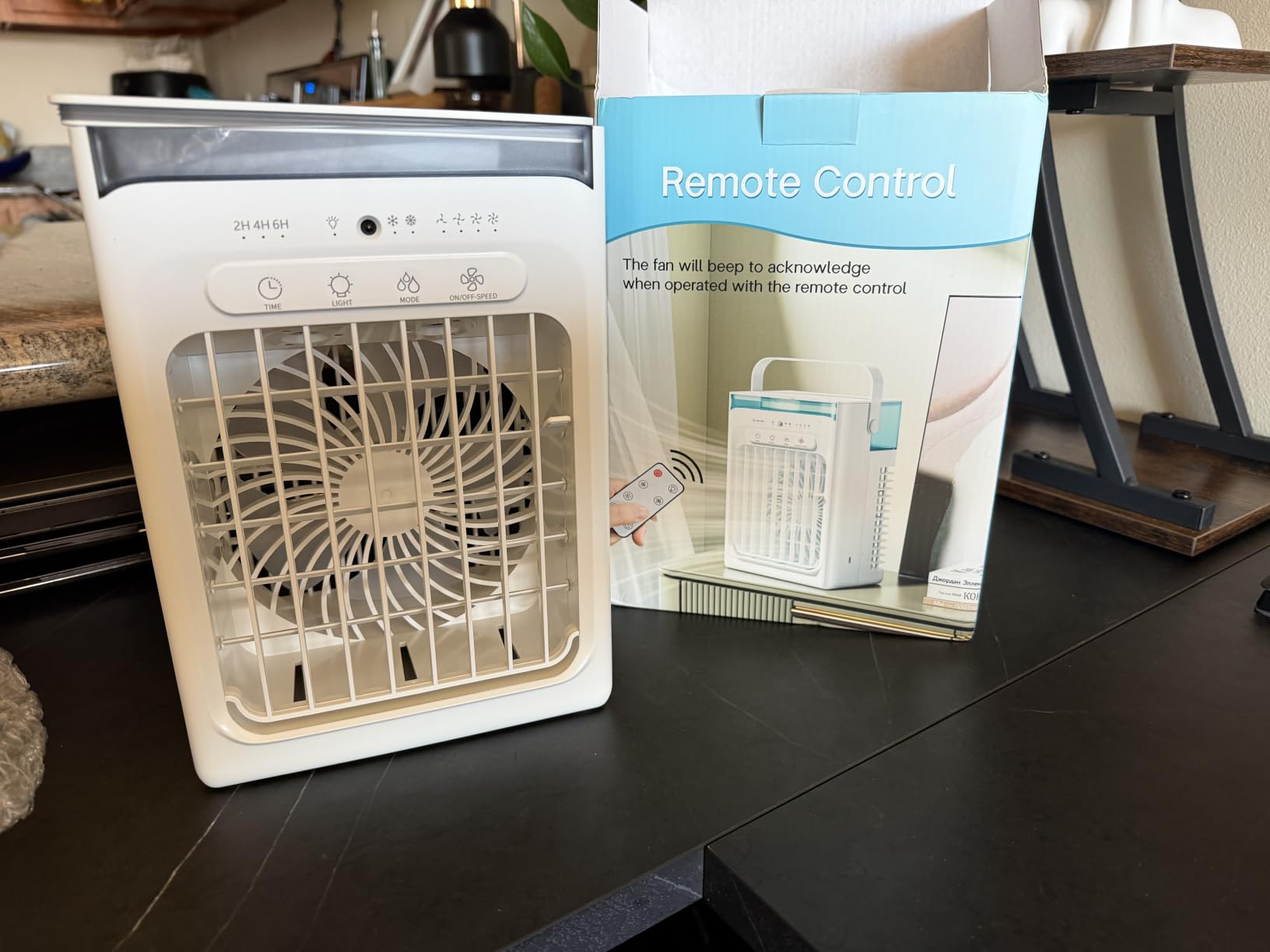 Mini Evaporative Cooler, Mist Fan Portable Air Conditioners, White customer photo 1
