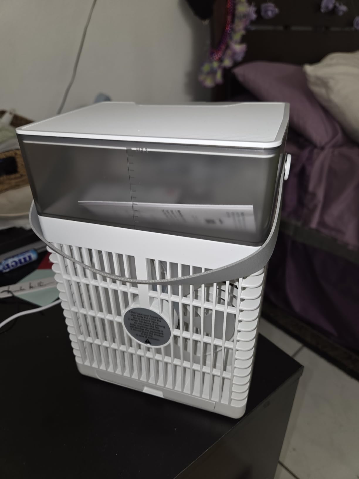 Mini Evaporative Cooler, Mist Fan Portable Air Conditioners, White customer photo 2
