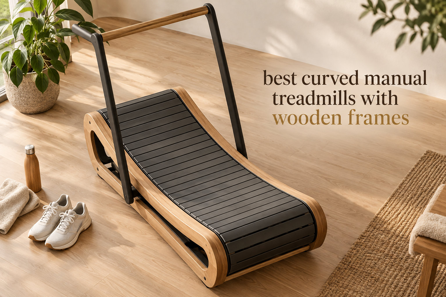 best curved manual treadmills with wooden frames