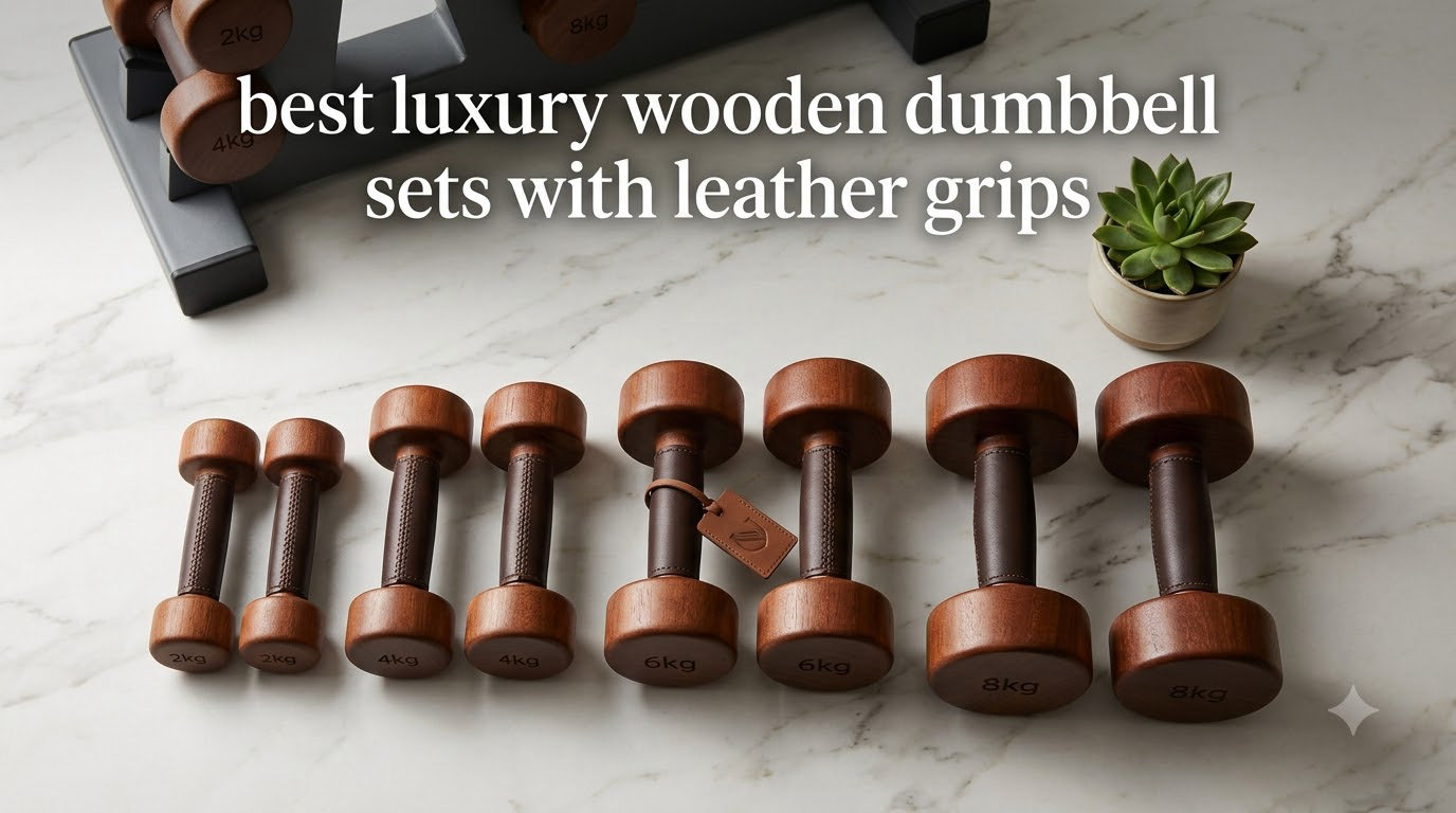 best luxury wooden dumbbell sets with leather grips