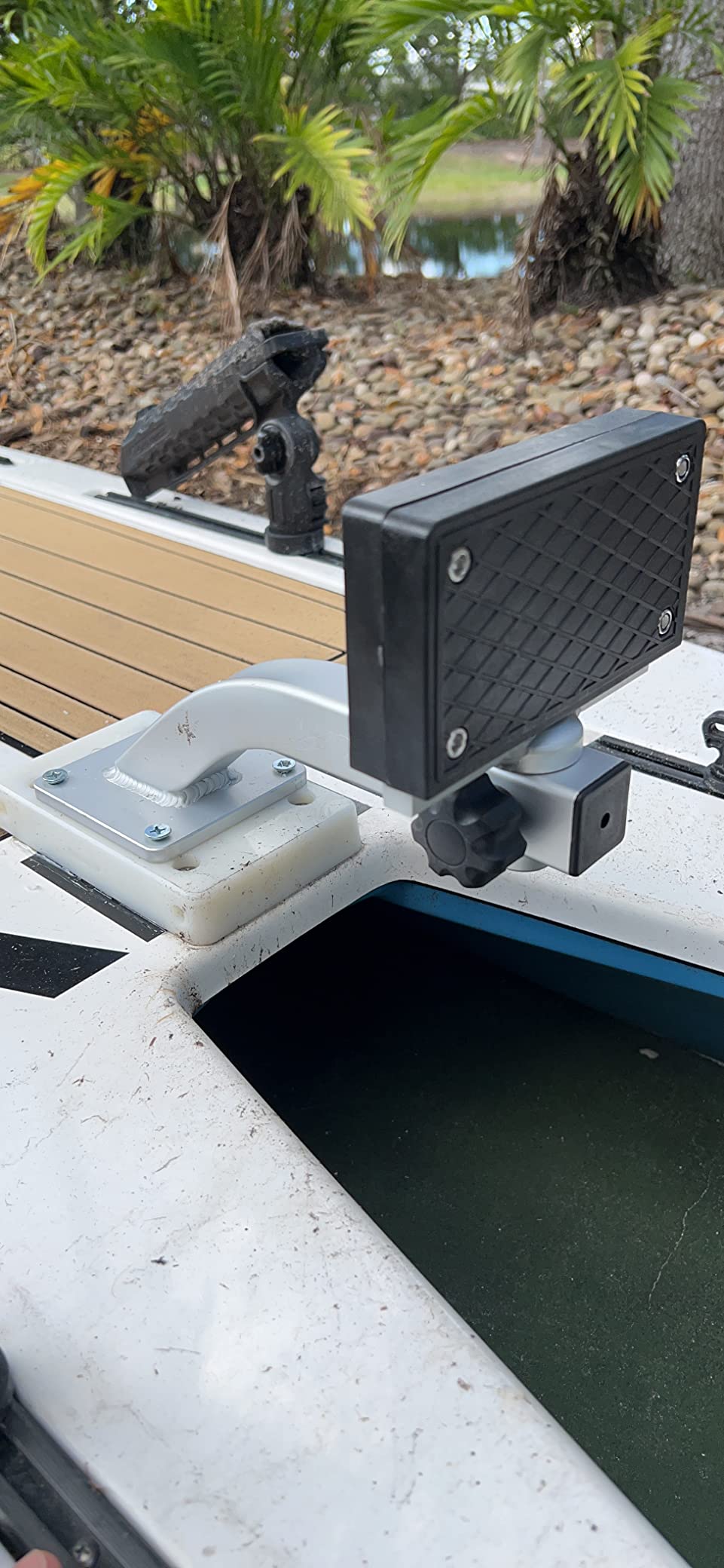 Brocraft Trolling Motor Mount Bracket, Removable Deck Mount for Clamp-On Electric Trolling Motors, Marine Aluminum & Nylon, Boat Motor Mount customer photo 1