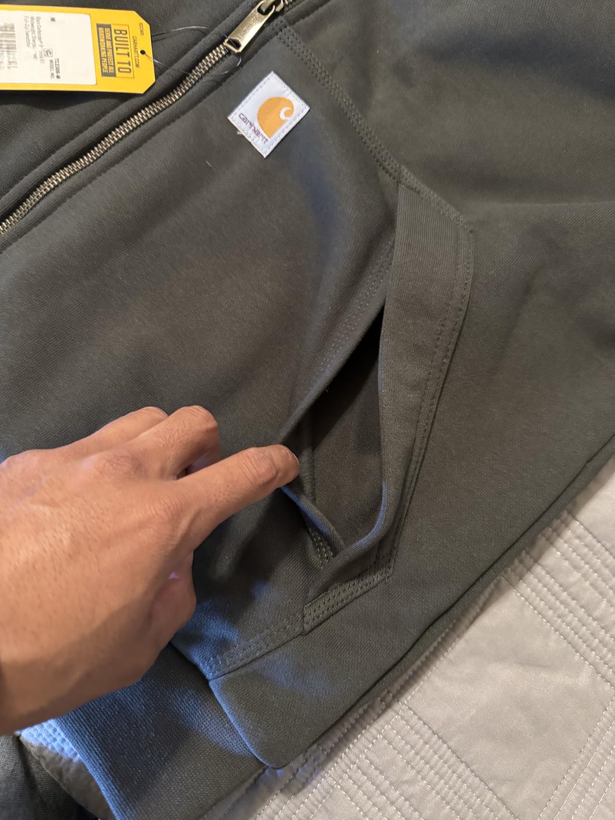 Carhartt Men's Rain Defender Relaxed Fit Midweight Sherpa-Lined Full-Zip Sweatshirt customer photo 1