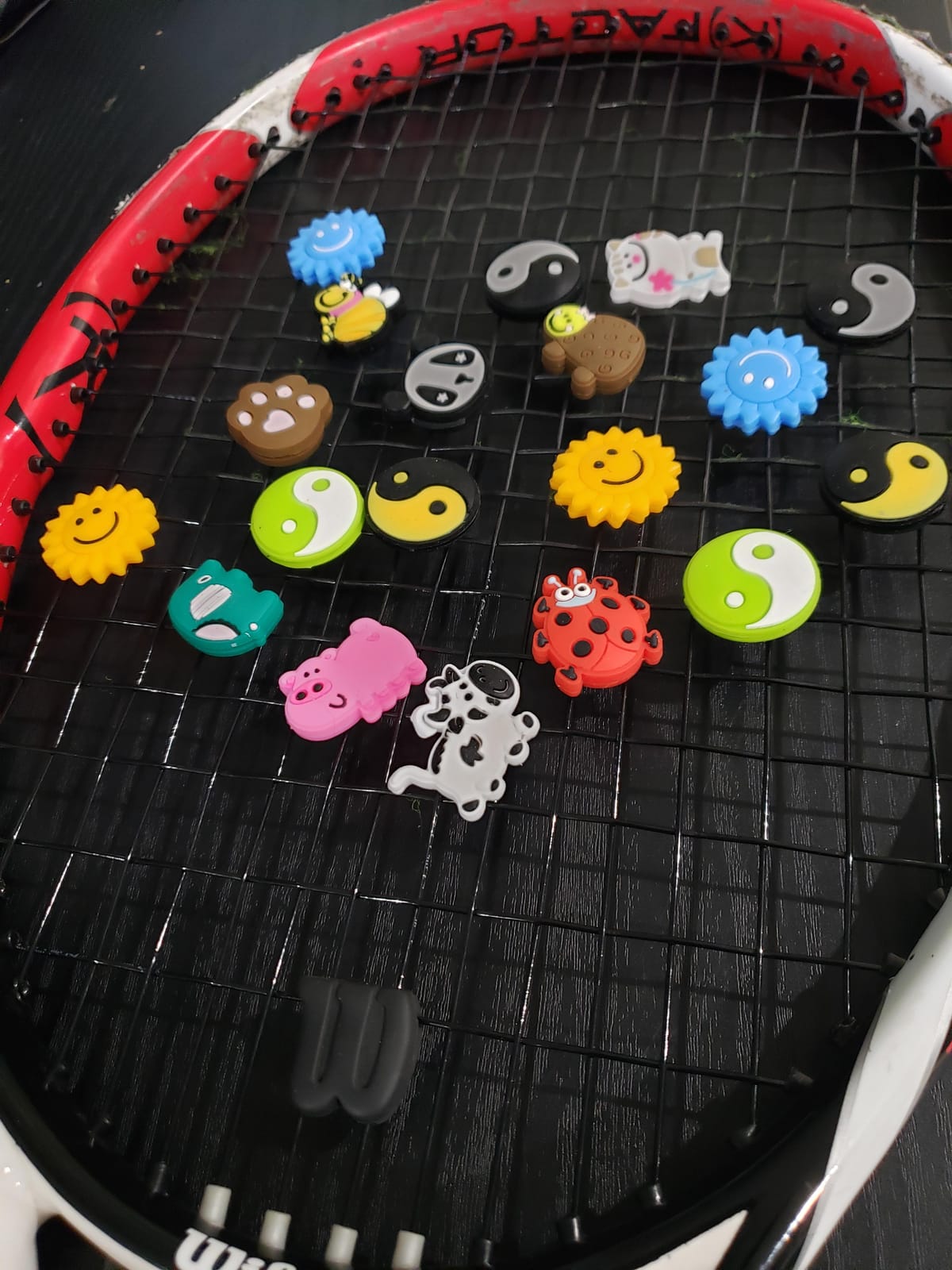 Outus 21 Pieces Tennis Racket Vibration Dampener Tennis Dampeners Racket Shock Absorbing Soft Silicon Racket Dampener for Racquetball customer photo 1