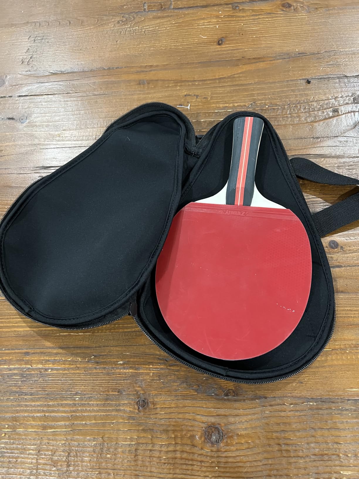 Table Tennis Racket paddle cover，Ping Pong Paddle Carry Sleeve Bag,Table Tennis Bat Protective Paddle Sleeve, Ping Pong Paddle Racket Bag Case With Ball Storage Mesh Pocket and Shoulder Carry Strap customer photo 1