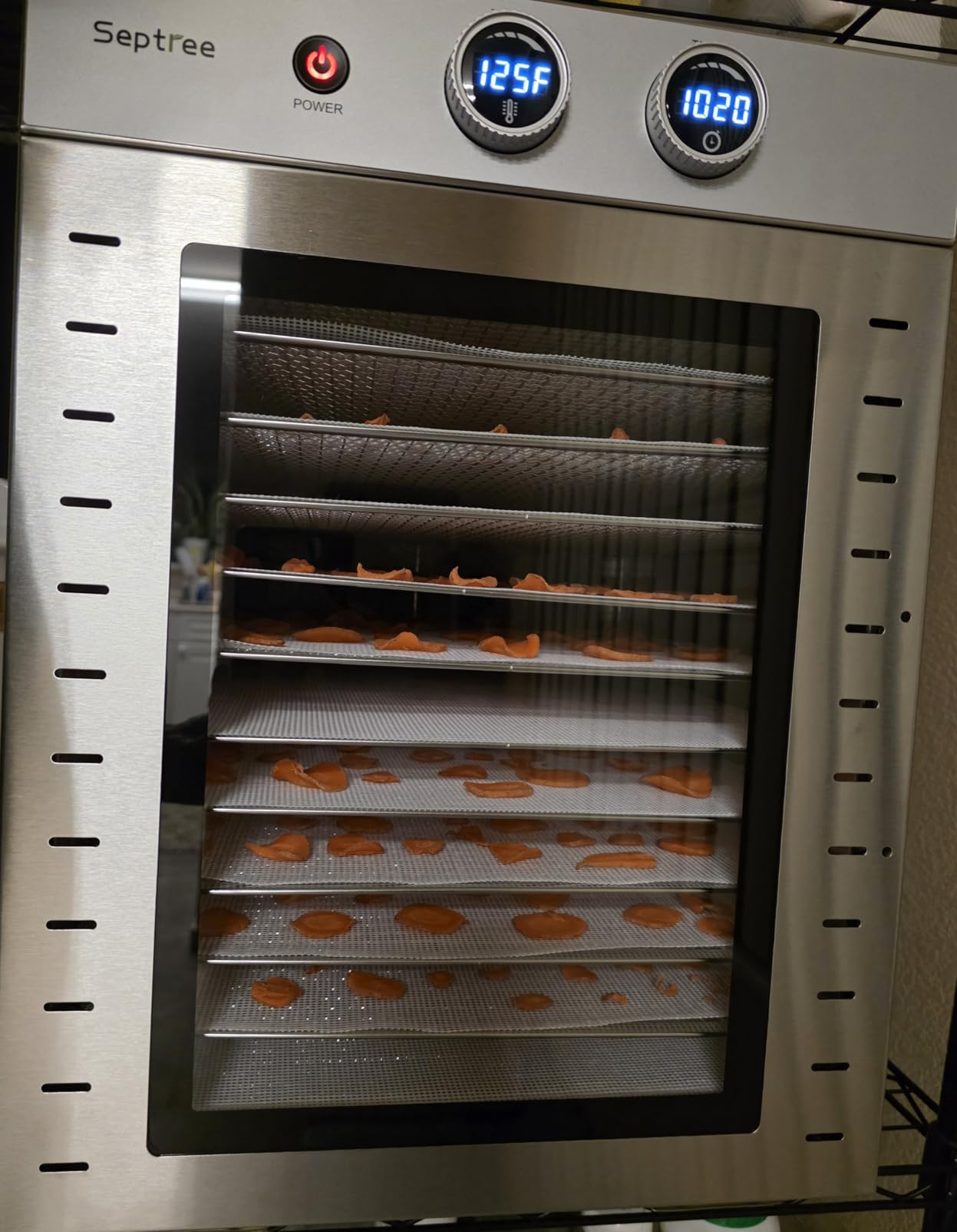 Food Dehydrators Machine with 12 Stainless Steel Trays with Timer Setting Temperature Adjusted 68 ℉ to 194 ℉ Dryer for Herb Fruit Meat Vegetables Mushroom Beef jerky for Commercial Household large customer photo 1