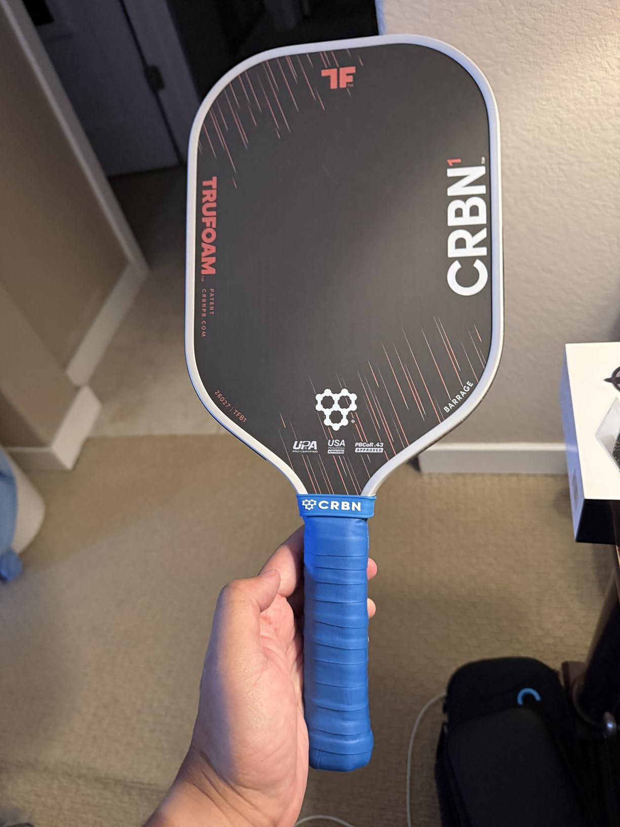 CRBN Pickleball - TruFoam Barrage - Carbon Fiber Pickleball Paddle customer photo 2