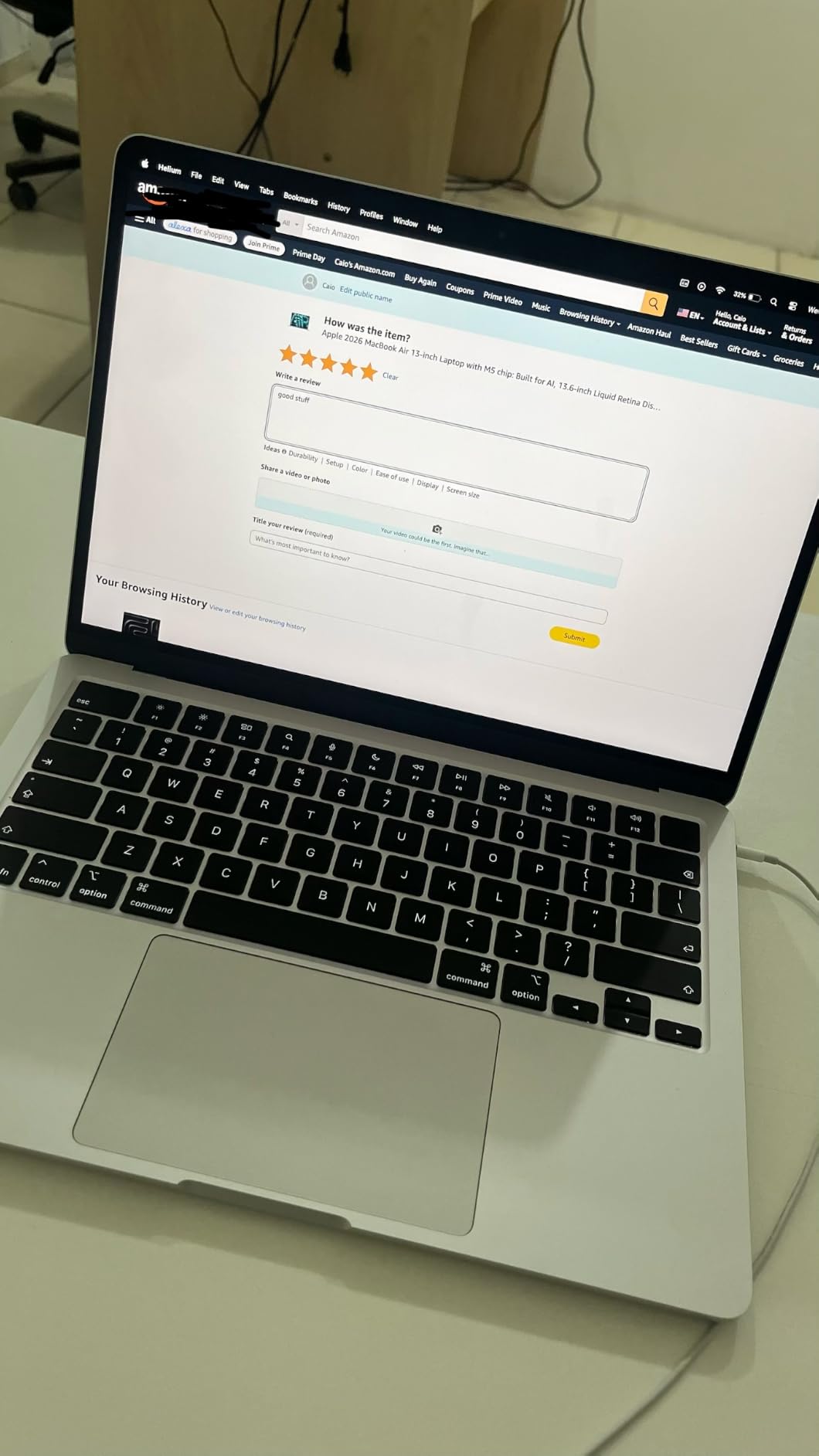 MacBook Air 13 M5 customer photo 1