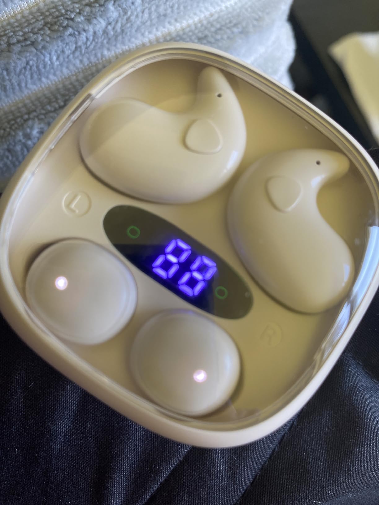 Sleep Earbuds for Side Sleepers, 2 in 1 Mini Earbuds Wireless Bluetooth for Sleeping, Discreet in-Ear Earphones for Small Ear Canals, Noise Cancelling, Small Ear Buds for Travel, Relax(Beige) customer photo 1