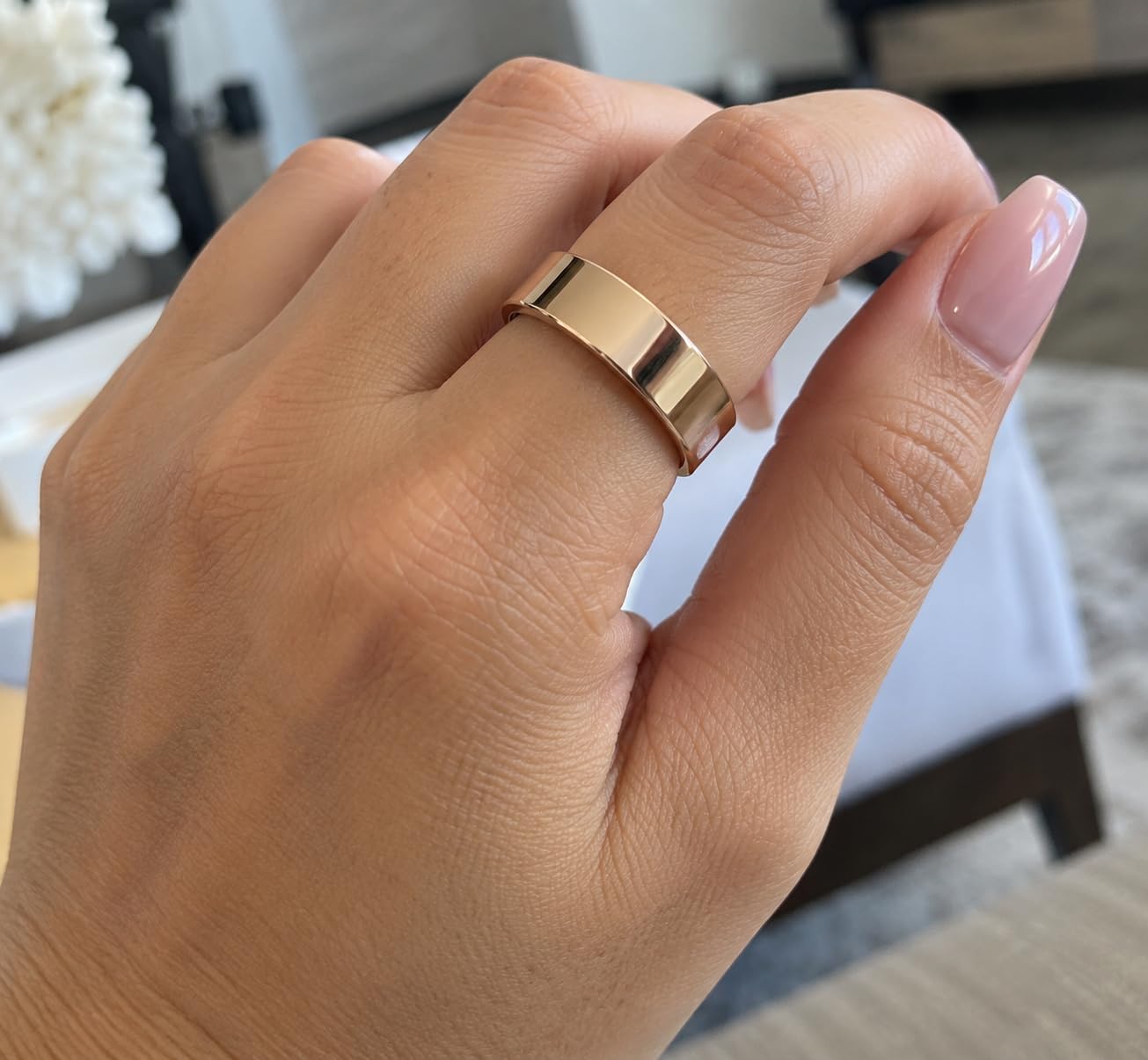 Women Men Smart Ring Health Tracker, Sleep Exercise Health Monitoring Wearable Device, IP68 Waterproof, iOS/Android Compatible, No Subscription Required, 5‑Day Long Lasting Battery (Rose Gold, 8) customer photo 2