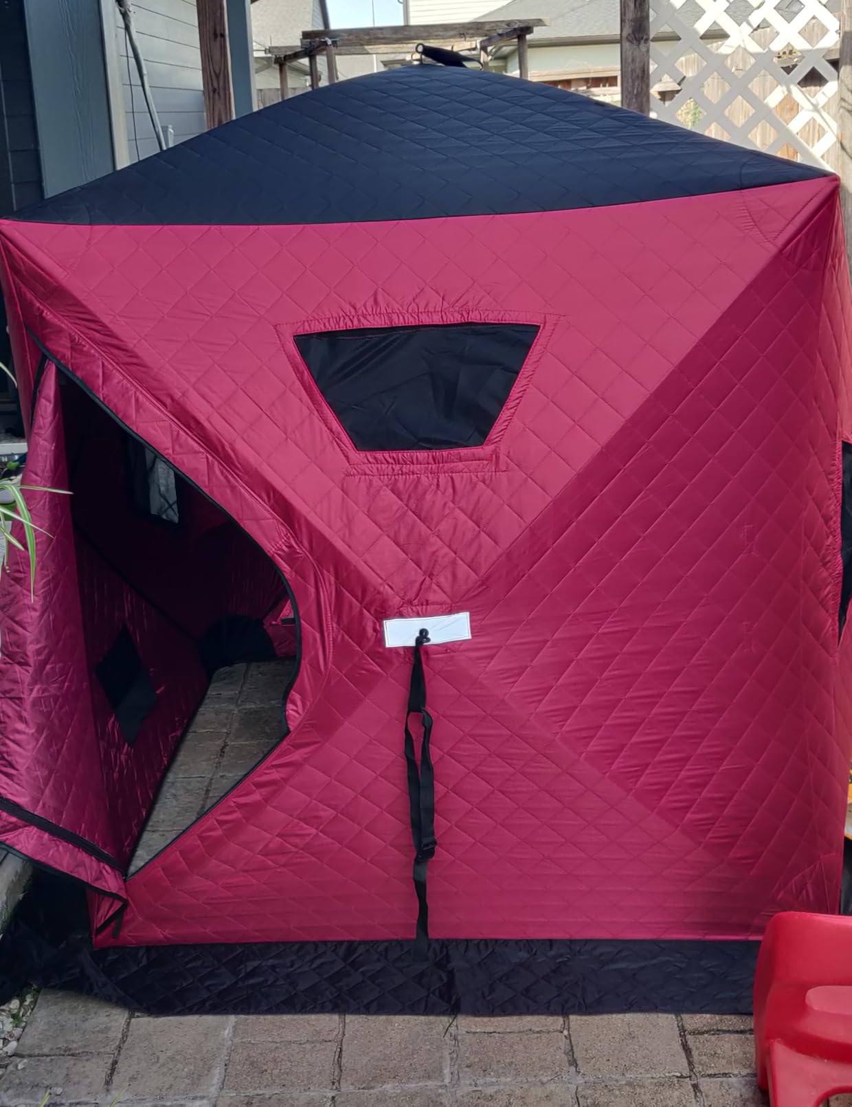 Aoxun Ice Fishing Tent Pop Up Insulated Shelter Portable Shanty customer photo 2